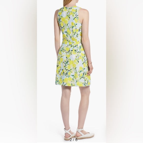 NWOT 1901 Nordstrom Tie Front Lemon Print Faux Wrap Mini Sleeveless Dress Sz XL - Picture 2 of 16